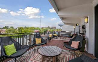 12 South Apartments - Nashville TN - Sundeck with lounge chairs and views