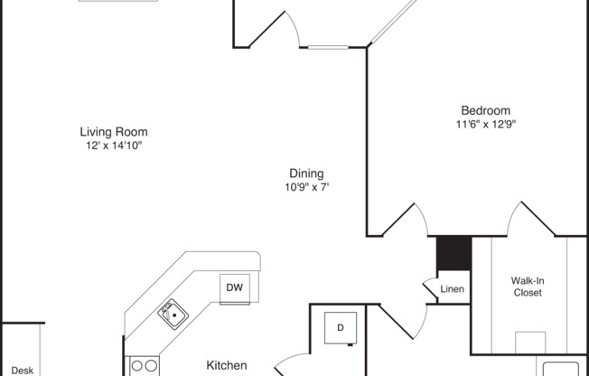 1 bed, 1 bath, 770 sqft, $2,220, Unit 201