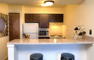 Breakfast Bar in apartment kitchen