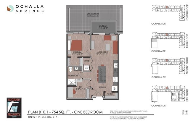 1 bed, 1 bath, 754 sqft, $1,695, Unit 316