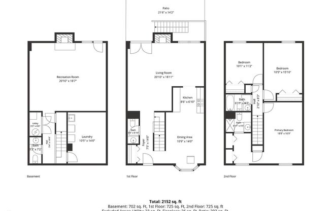 2 beds, 2.5 baths, $3,795