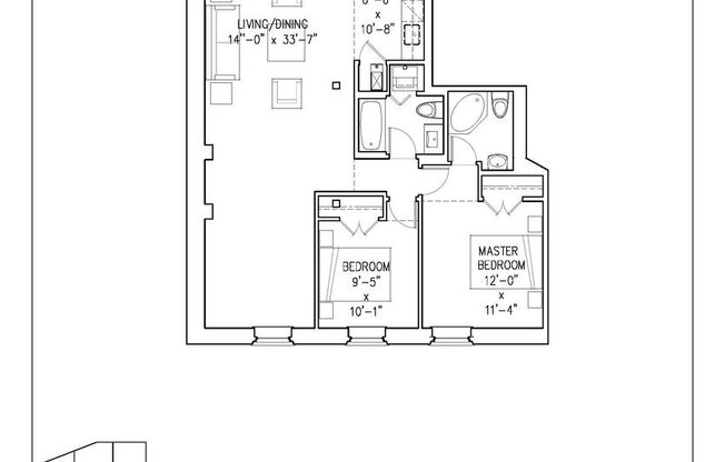 2 beds, 2 baths, 976 sqft, $1,835, Unit 411