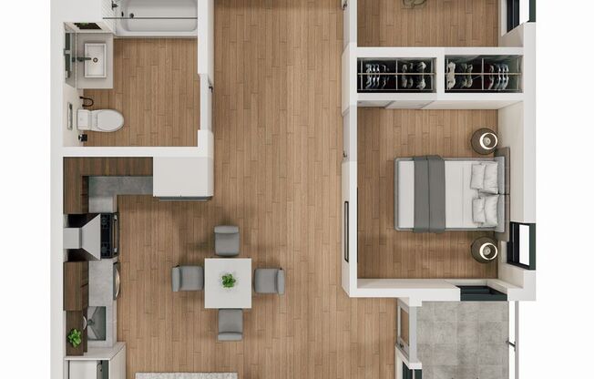 2 beds, 1 bath, $3,845, Unit 510