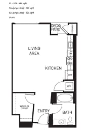 Studio, 1 bath, 620 sqft, $2,425