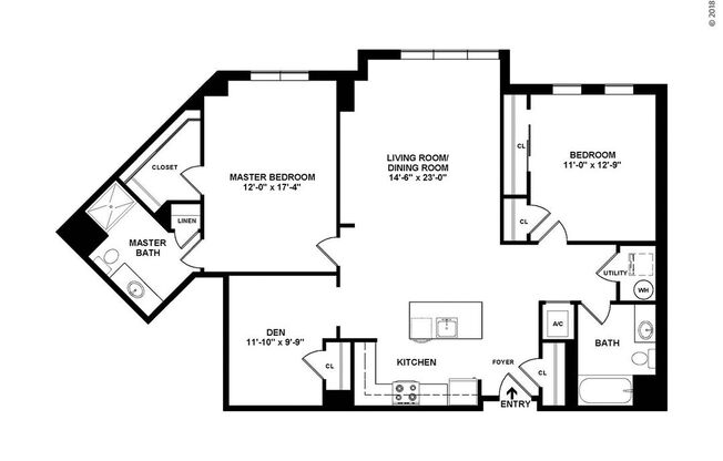 2 beds, 2 baths, 1,335 sqft, $3,670