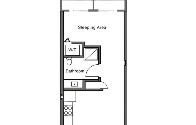 Studio, 1 bath, 500 sqft, $995, Unit 08