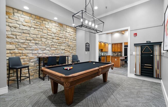 Billiards Table at Stonepost Lakeside Apartment Homes, Olathe, Kansas