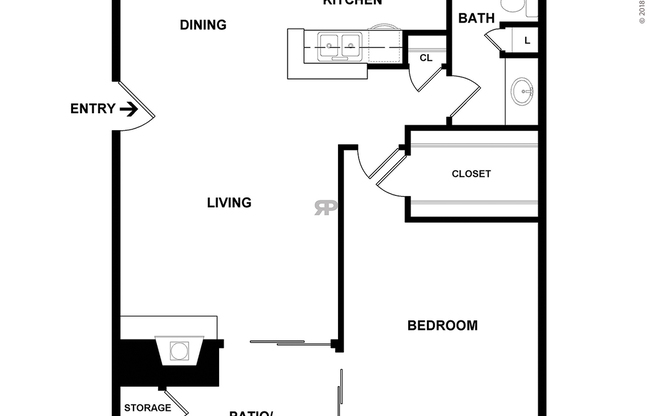 1 bed, 1 bath, 665 sqft, $801