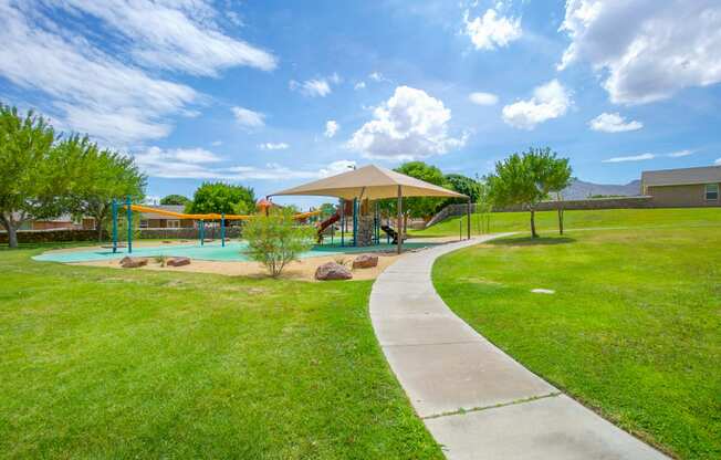 The pool and greenbelts at the Village at Cottonwood Springs, El Paso TX