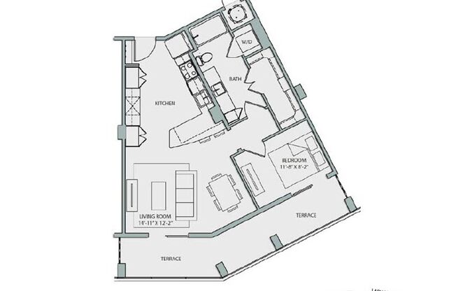 1 bed, 1 bath, 791 sqft, $3,200, Unit 1918