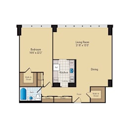 1 bed, 1 bath, 870 sqft, $2,200