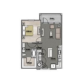 1 bed, 1 bath, 756 sqft, $1,671