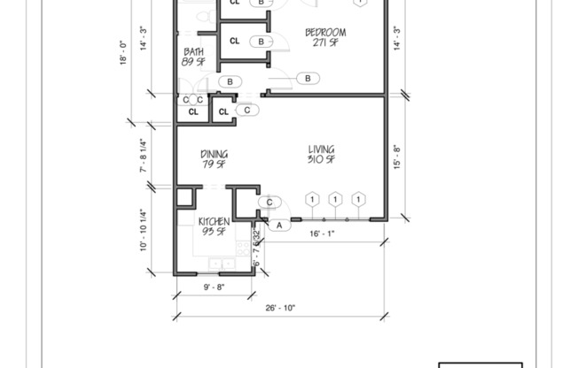 1 bed, 1 bath, 856 sqft, $975, Unit 6612-18