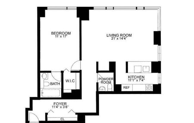 1 bed, 2.5 baths, 849 sqft, $5,500, Unit 30G