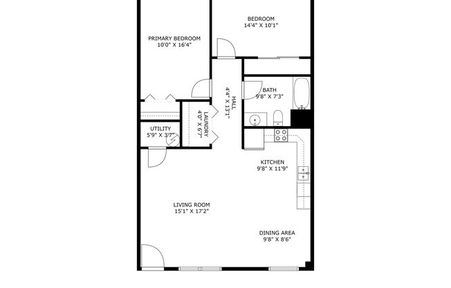 2 beds, 1 bath, 1,066 sqft, $1,200, Unit 1681-09 PVC