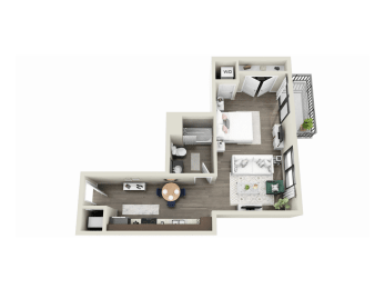 Studio, 1 bath, 529 sqft, $2,085