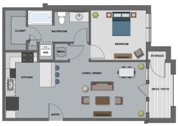 1 bed, 1 bath, 724 sqft, $1,509