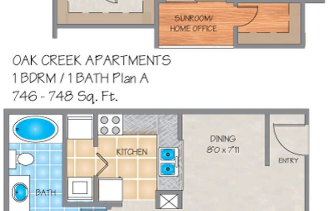1 bed, 1 bath, 748 sqft, $1,210, Unit A303