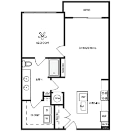 1 bed, 1 bath, 861 sqft, $1,819