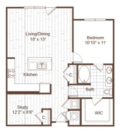 1 bed, 1 bath, 946 sqft, $2,207