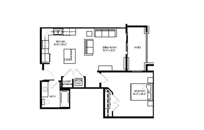 1 bed, 1 bath, 705 sqft, $1,395, Unit 106
