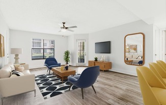 camila renovated apartment living room with furnishings