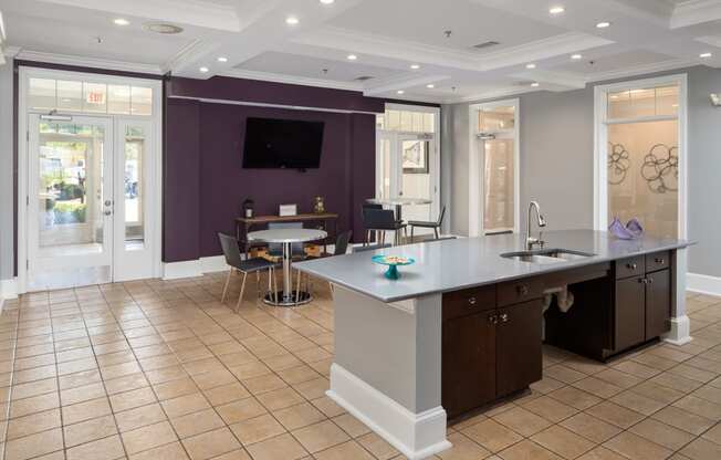 Cyber Cafe And Coffee Bar Along With TV Set at Abberly Village Apartment Homes, South Carolina