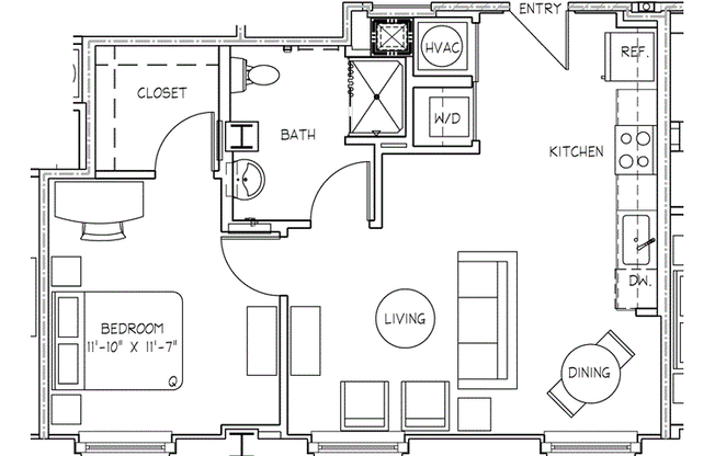 1 bed, 1 bath, 806 sqft, $1,315