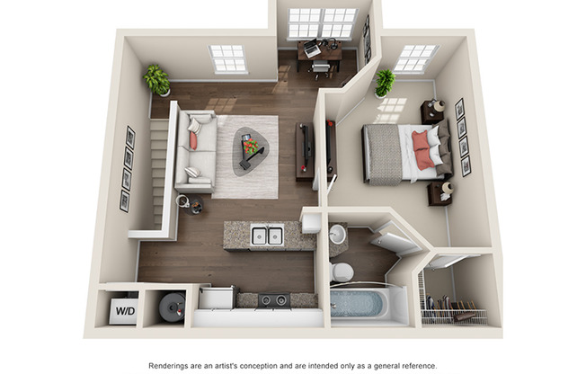 1 bed, 1 bath, 629 sqft, $1,312