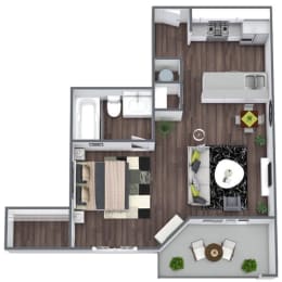 Studio, 1 bath, 476 sqft, $1,242