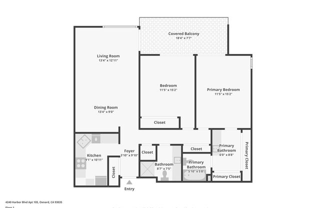 2 beds, 2 baths, 1,100 sqft, $2,698, Unit 4260.106