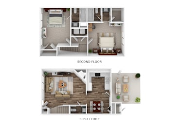 2 beds, 2.5 baths, 1,027 sqft, $1,370