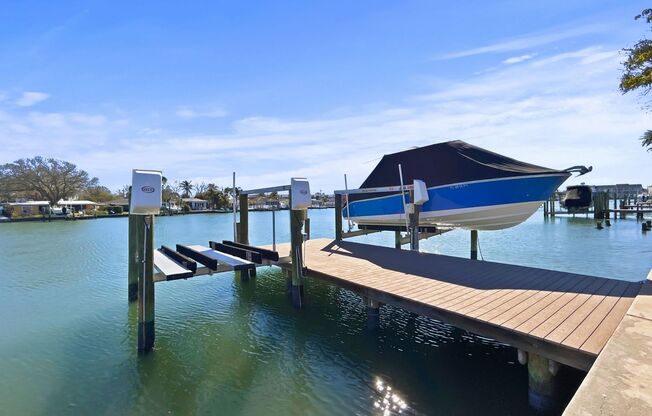Amazing Indian Rocks Beach Waterfront Rental – Dock, Boat Lift & Garage! 3bed | 2bath