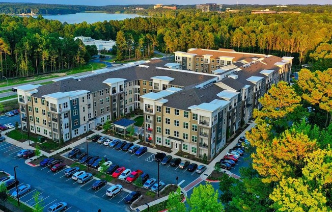 Aerial View Of Pointe at Lake CrabTree Property in Morrisville Apartment Rentals