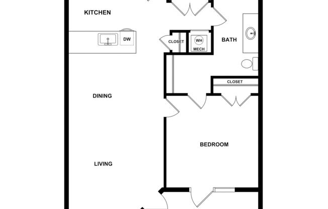 1 bed, 1 bath, 741 sqft, $1,407