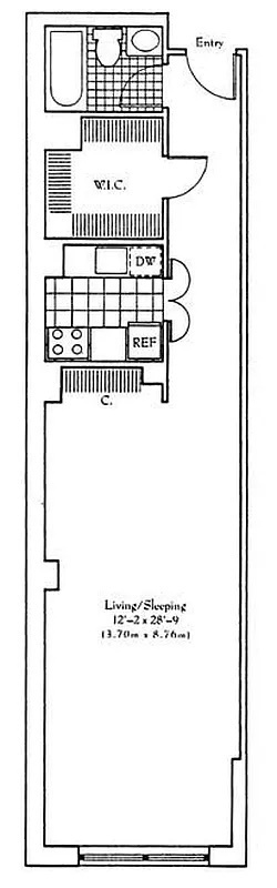 Studio, 1 bath, 636 sqft, $4,600, Unit 5O