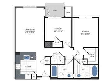 2 beds, 2 baths, 1,018 sqft, $2,888