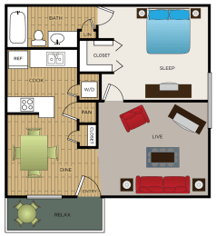 1 bed, 1 bath, 675 sqft, $999