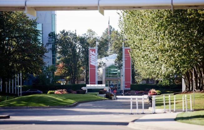 Exterior of building with signage.