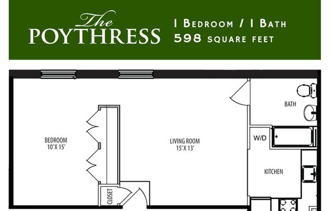 1 bed, 1 bath, 511 sqft, $1,350, Unit APT 206