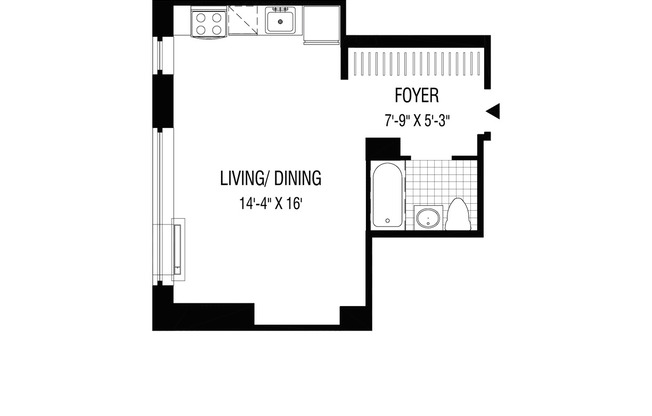 Studio, 1 bath, 446 sqft, $3,525, Unit 1210