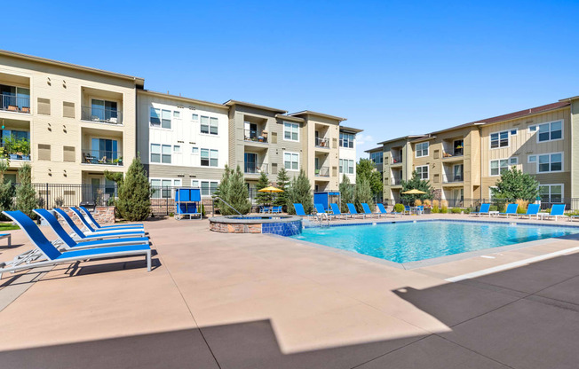 the swimming pool at the preserve at polk apartments