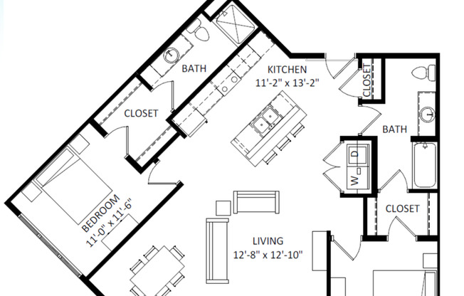 2 beds, 2 baths, 1,244 sqft, $2,170, Unit 8421-127