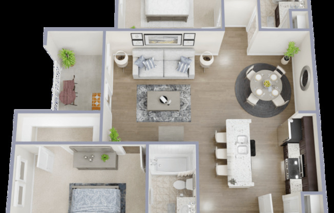 2 beds, 2 baths, 1,044 sqft, $1,425