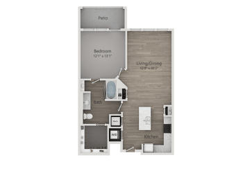 1 bed, 1 bath, 712 sqft, $1,351