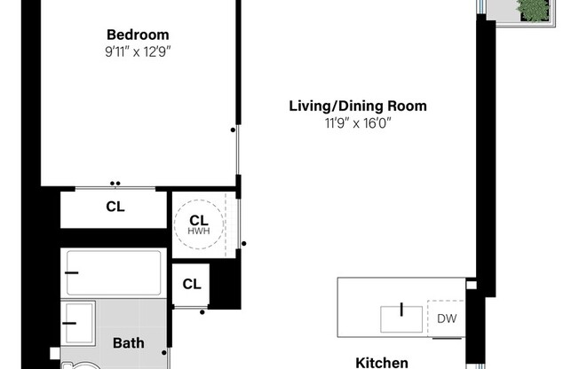 1 bed, 1 bath, 613 sqft, $5,123, Unit 10C