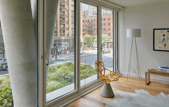 Living Room with View of Garden Terrace