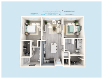 2 beds, 2 baths, 1,058 sqft, $2,235