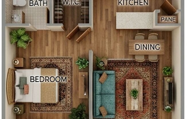 1 bed, 1 bath, 643 sqft, $695, Unit 172