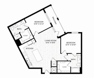 2 beds, 2 baths, 1,105 sqft, $2,160